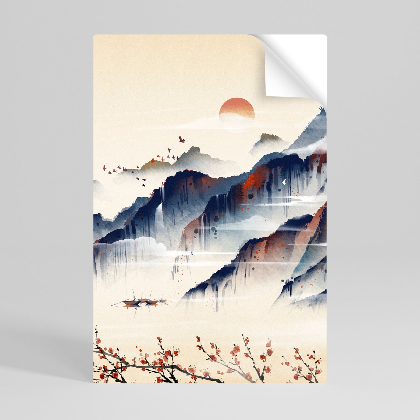 JAPANESE LANDSCAPE Självhäftande Vertikal Poster