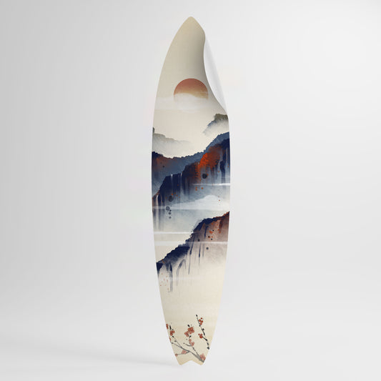 JAPANESE LANDSCAPE Peel and Stick Surfboard Sticker