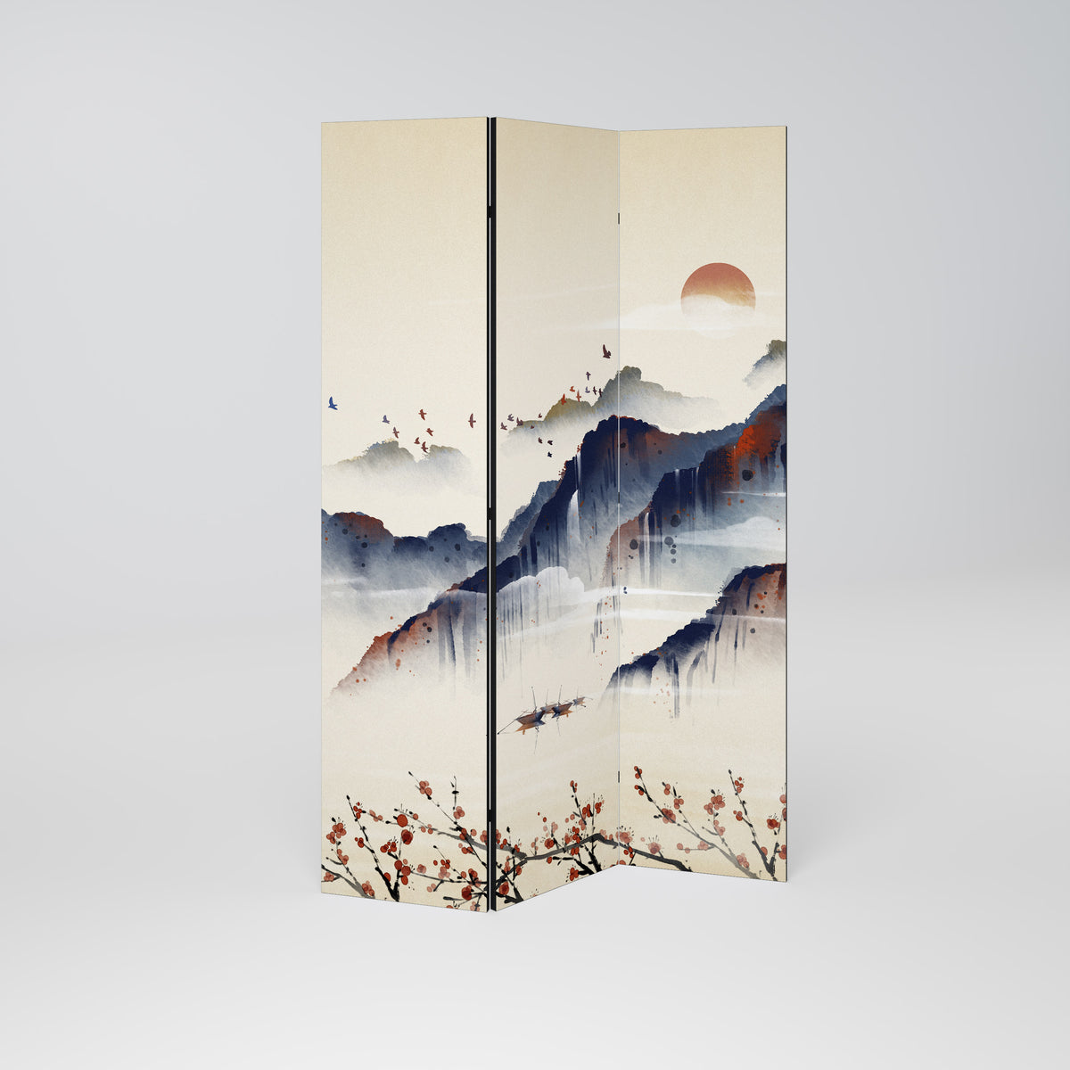 ORIENTAL LANDSCAPE 3-teiliger Paravent