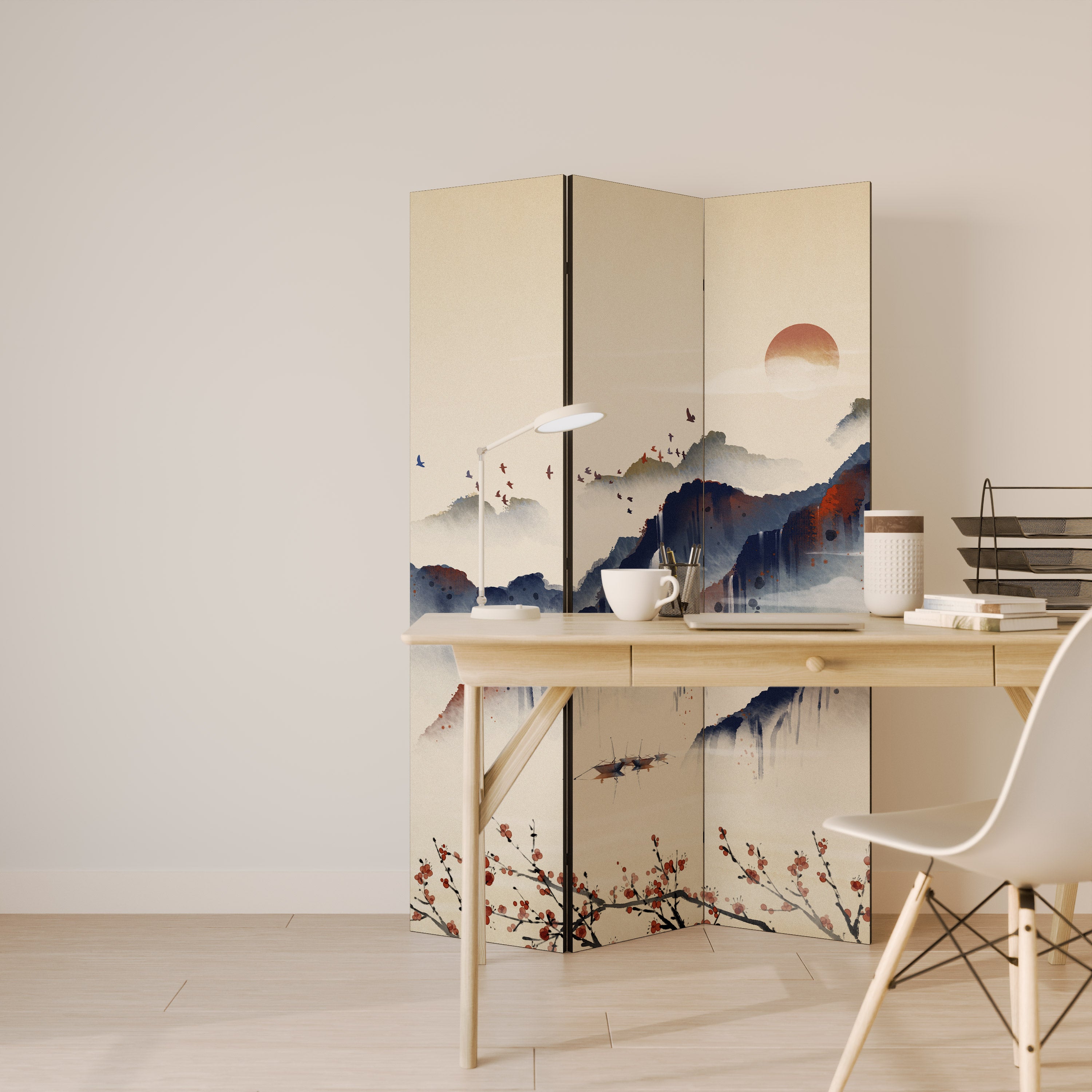 ORIENTAL LANDSCAPE Dekorativ rumsavdelare – 3 paneler