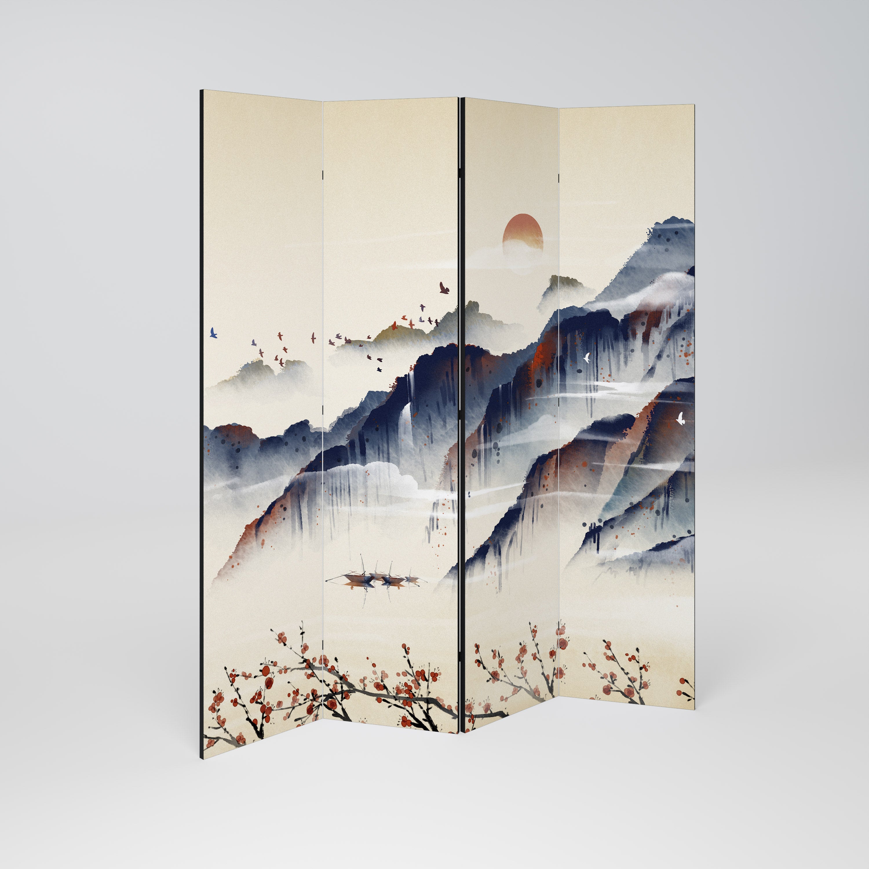 ORIENTAL LANDSCAPE Παραβάν με 4 πάνελ