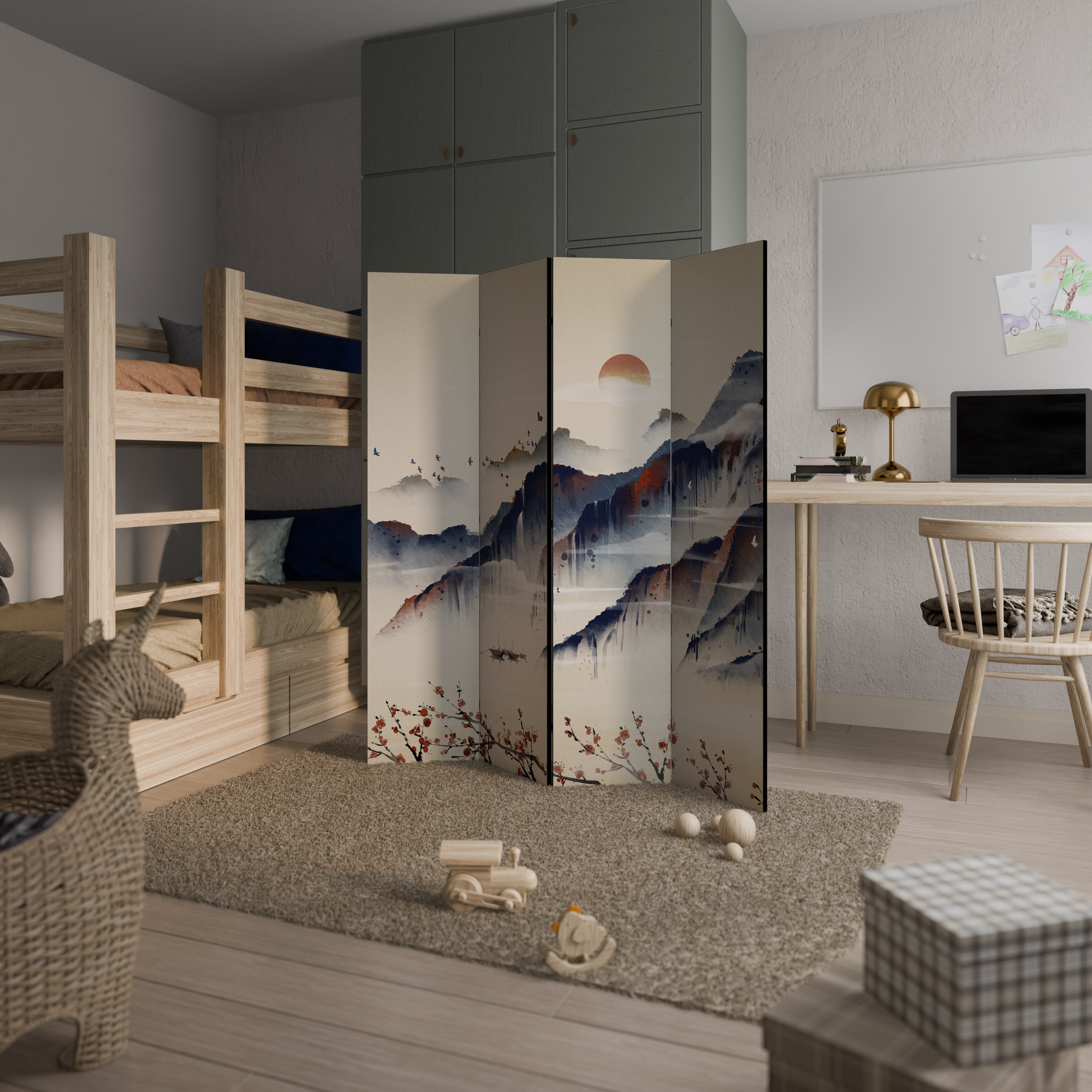 ORIENTAL LANDSCAPE 4-teiliger Paravent