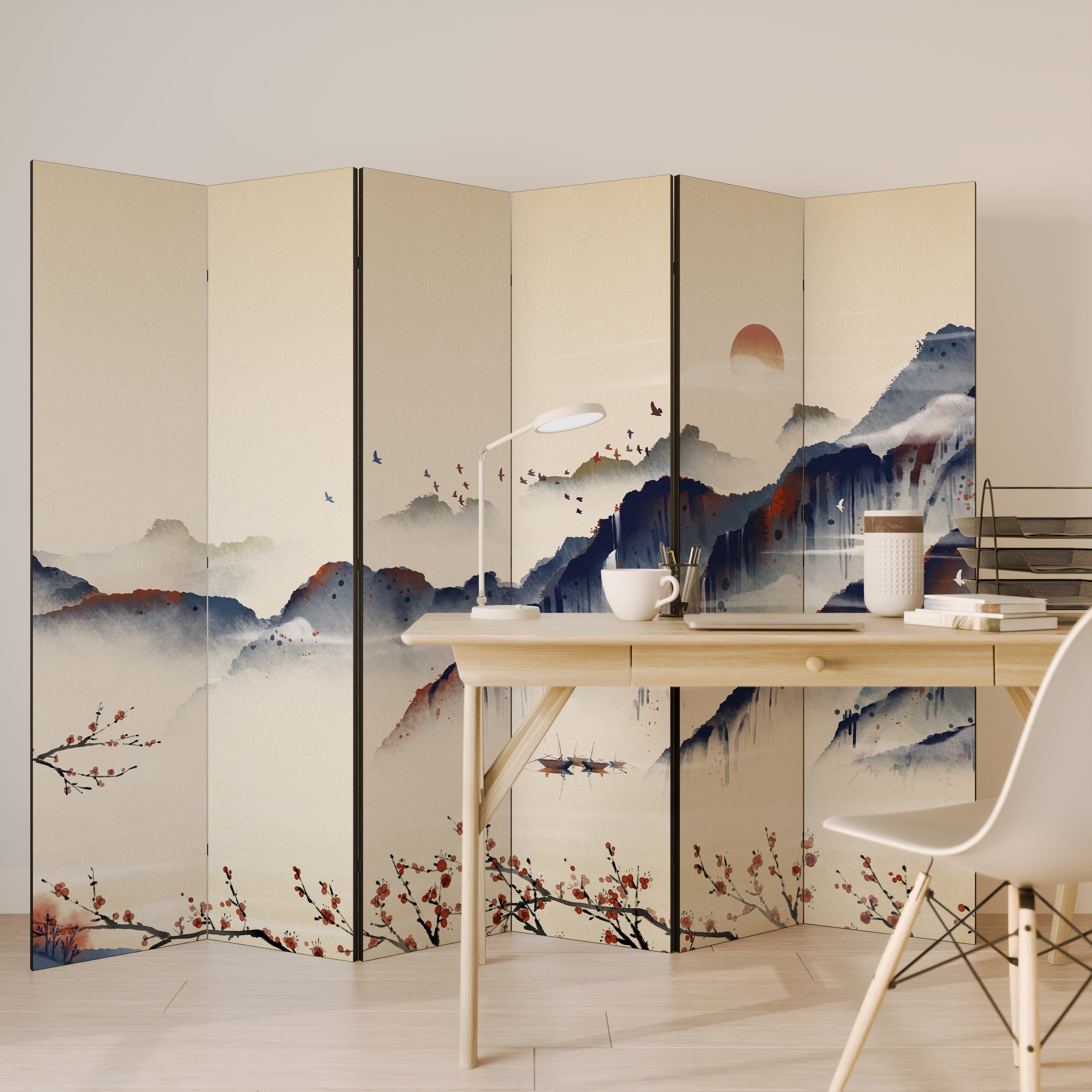 ORIENTAL LANDSCAPE 6-Panel Room Divider