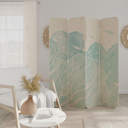 UNDERWATER PLEASURES 4-Panel Plywood Room Divider