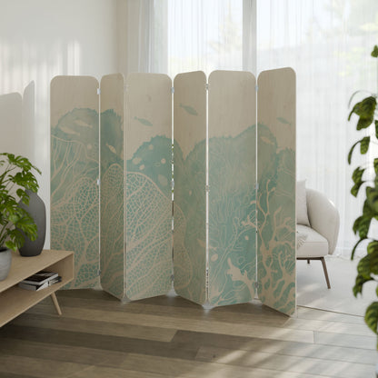 UNDERWATER PLEASURES 6-Panel Plywood Room Divider