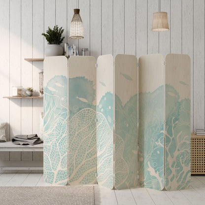 UNDERWATER PLEASURES 6-Panel Plywood Room Divider