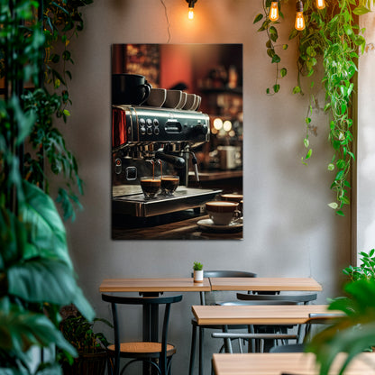 BARISTA’S DREAM MACHINE Vertical Canvas Print