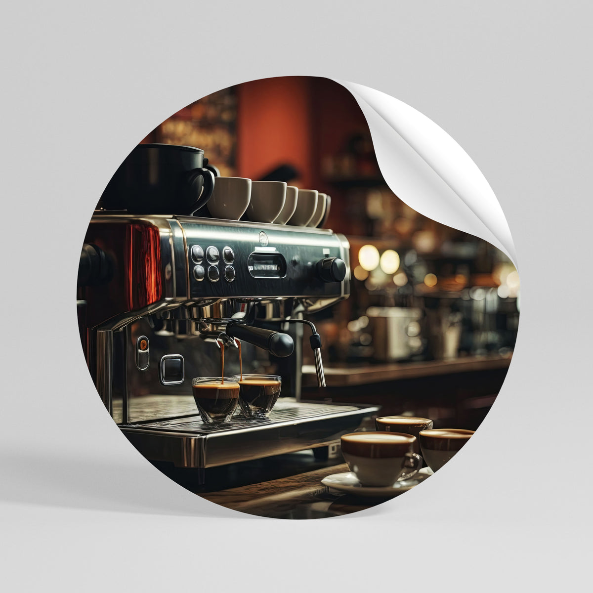 BARISTA’S DREAM MACHINE Adesivo rotondo riposizionabile