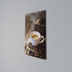 STEAMING BREWED DELIGHT Vertical Canvas Print