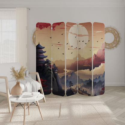 JAPANESE AURA 5-Panel Plywood Room Divider