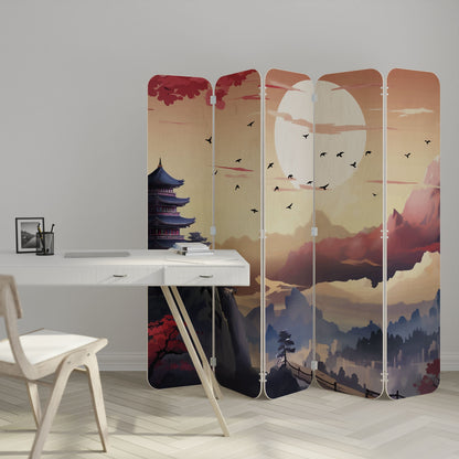 JAPANESE AURA 5-Panel Plywood Room Divider