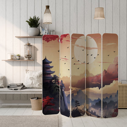 JAPANESE AURA 5-Panel Plywood Room Divider