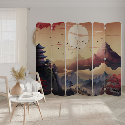 JAPANESE AURA 6-Panel Plywood Room Divider