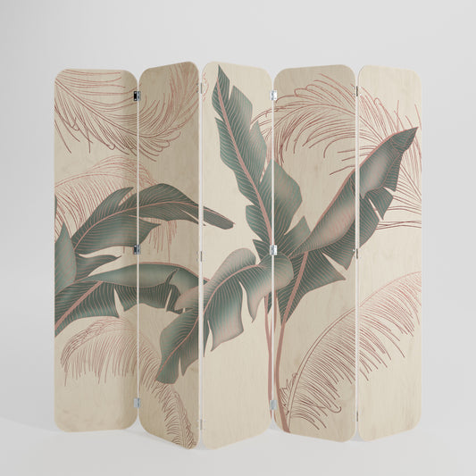 DELICATE BLISS 5-Panel Plywood Room Divider