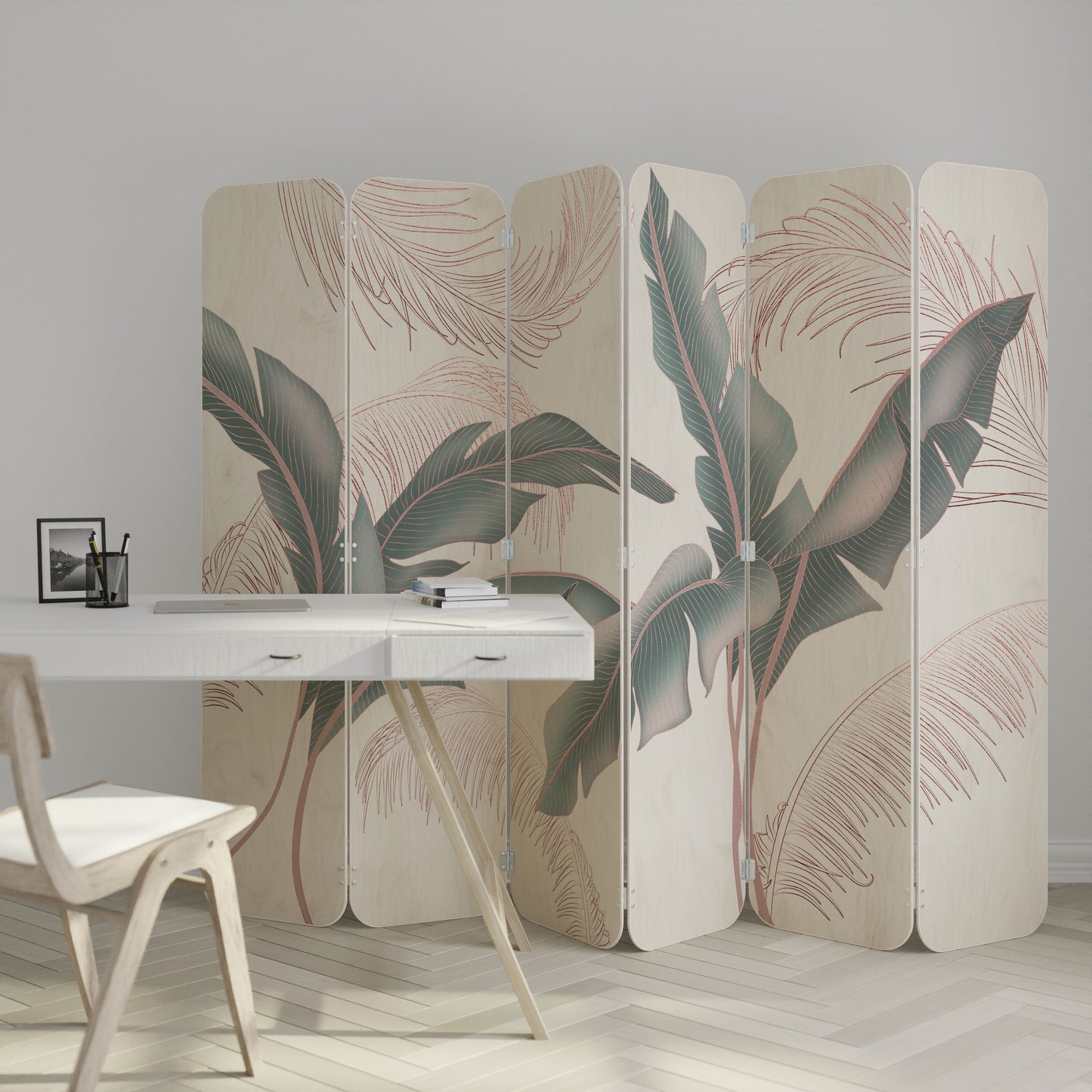 DELICATE BLISS 6-Panel Plywood Room Divider