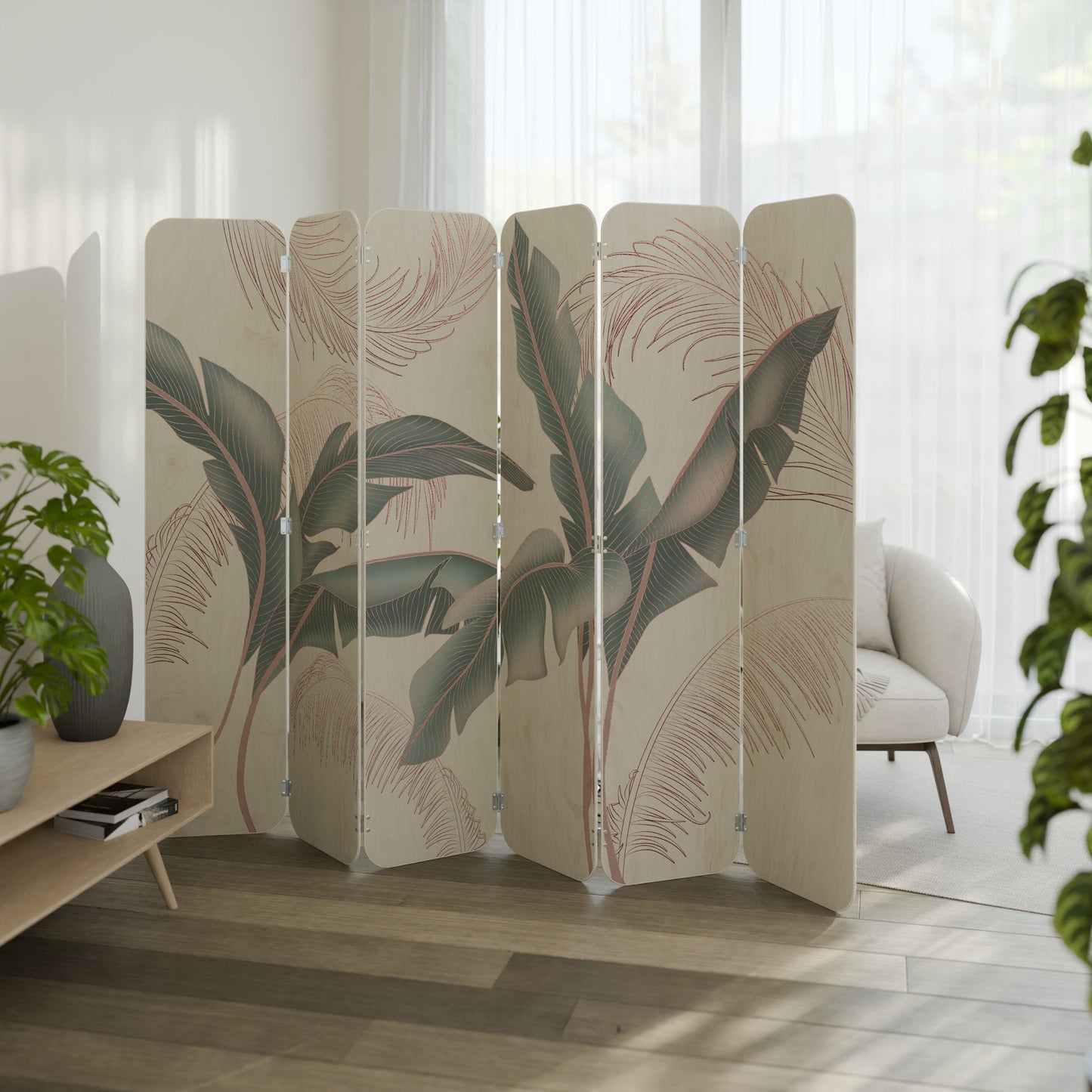 DELICATE BLISS 6-Panel Plywood Room Divider