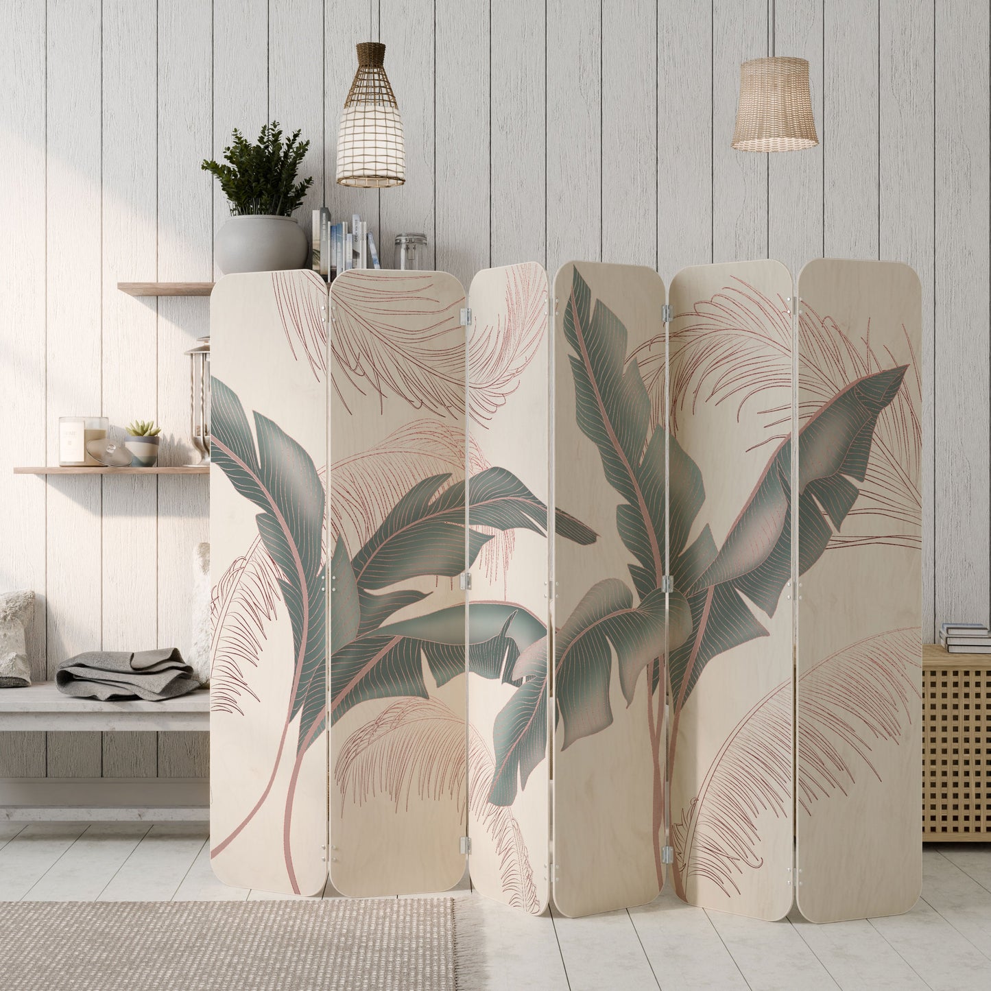 DELICATE BLISS 6-Panel Plywood Room Divider