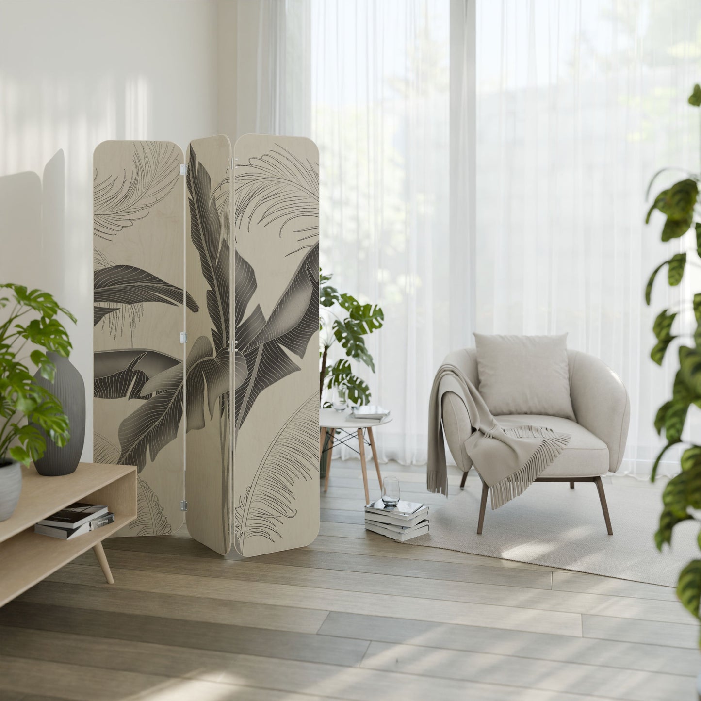 CALM ALLURE 3-Panel Plywood Room Divider