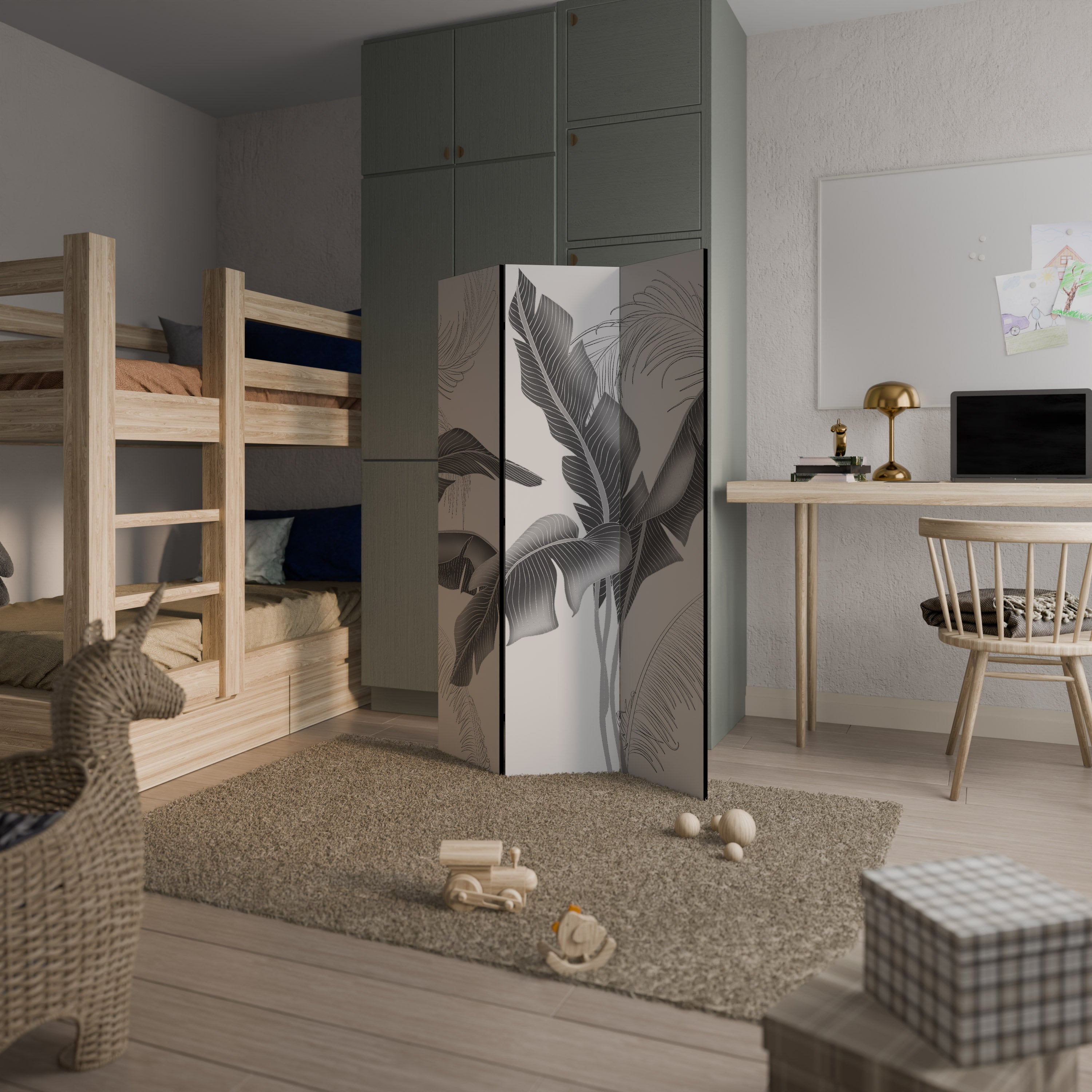 CALM ALLURE Dekorativ rumsavdelare – 3 paneler