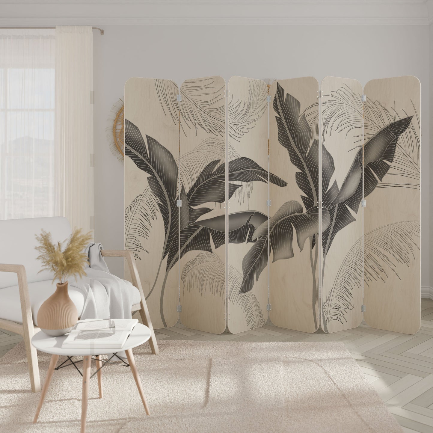 CALM ALLURE 6-Panel Plywood Room Divider