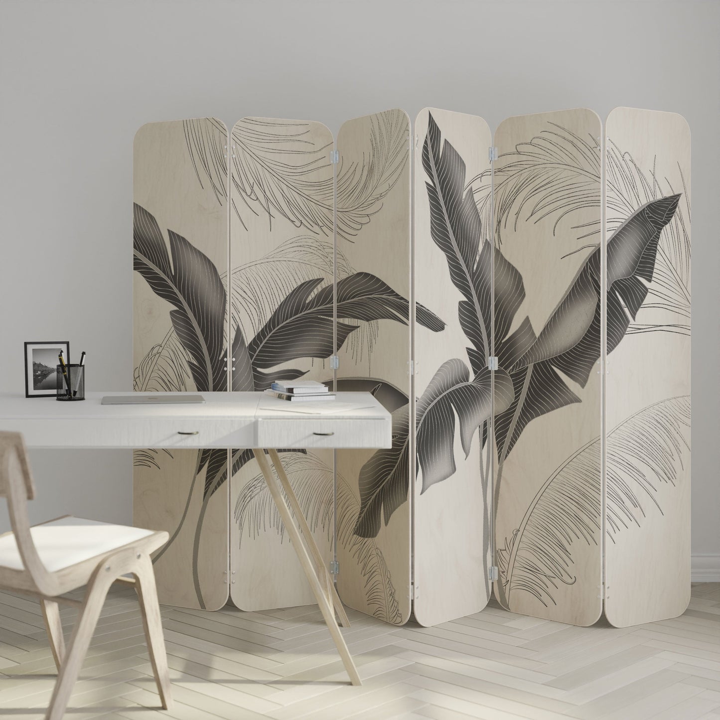 CALM ALLURE 6-Panel Plywood Room Divider