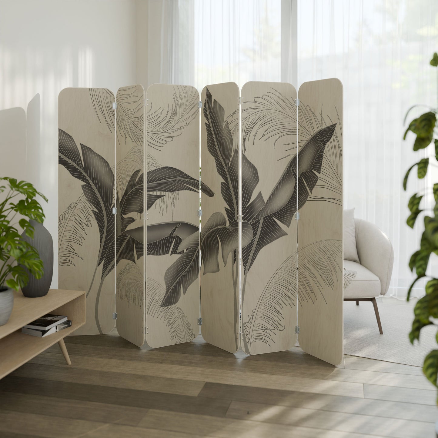 CALM ALLURE 6-Panel Plywood Room Divider