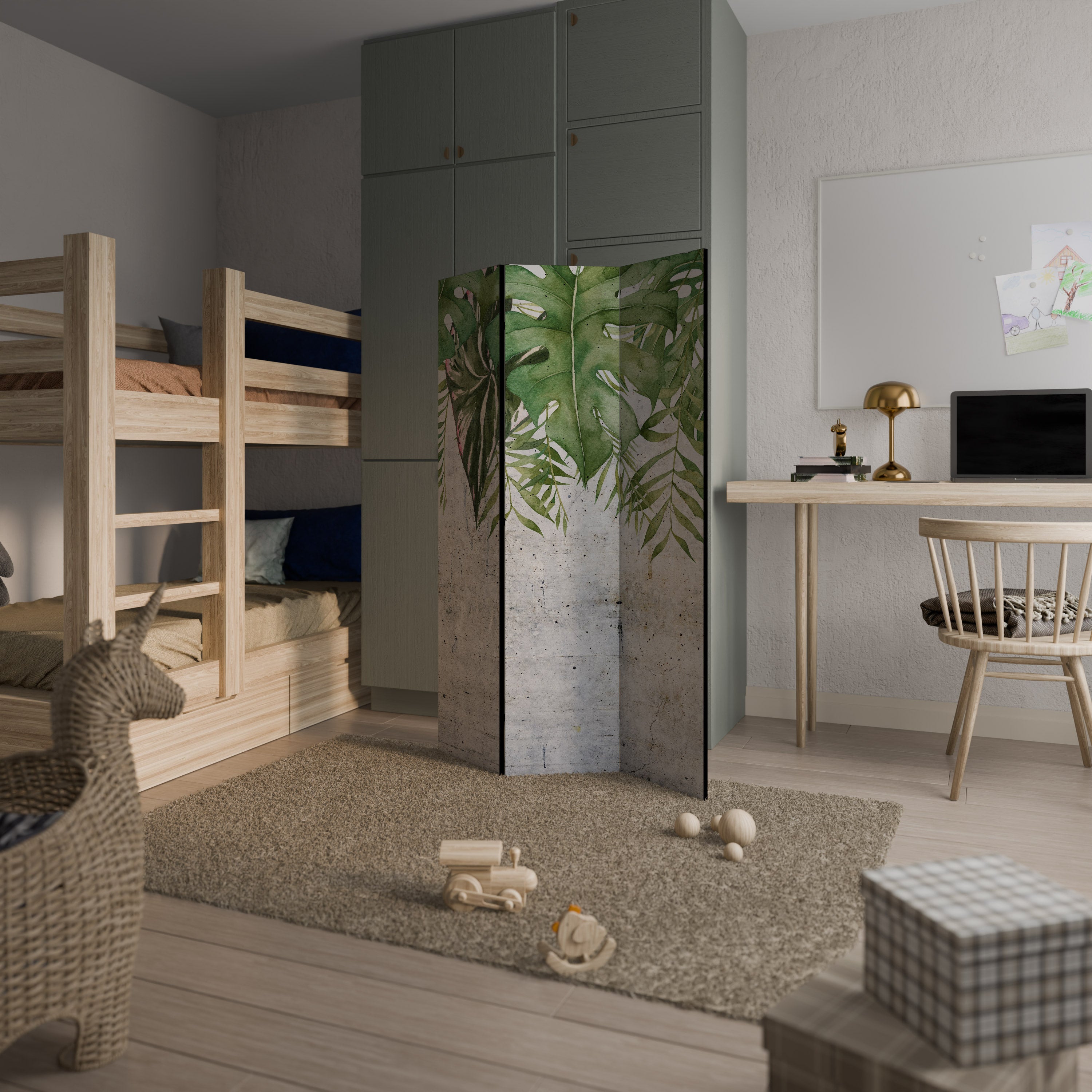 URBAN TROPICS Dekorativ rumsavdelare – 3 paneler