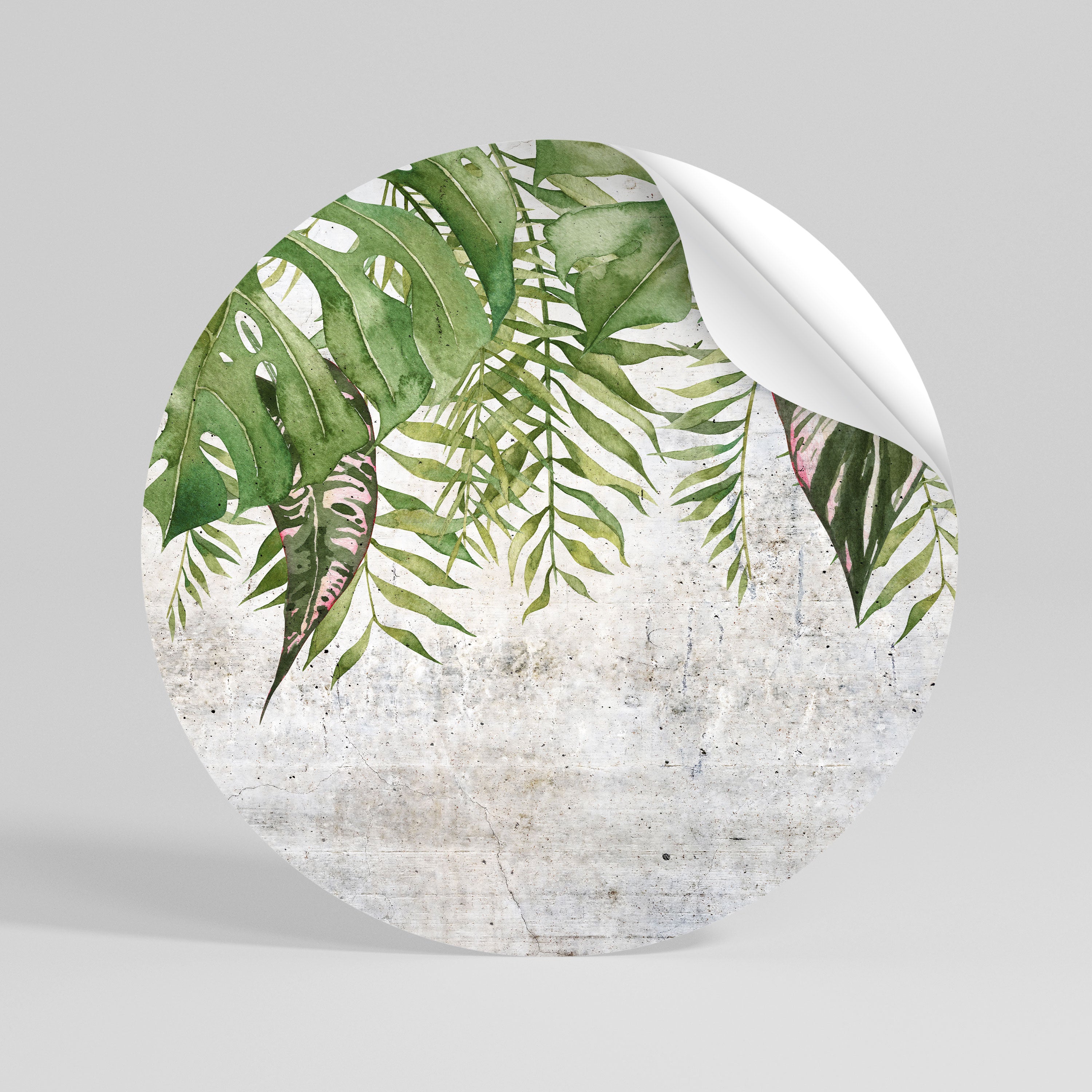 URBAN TROPICS Peel and Stick Round Sticker