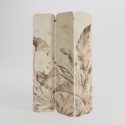 WILD TENDERNESS 3-Panel Plywood Room Divider