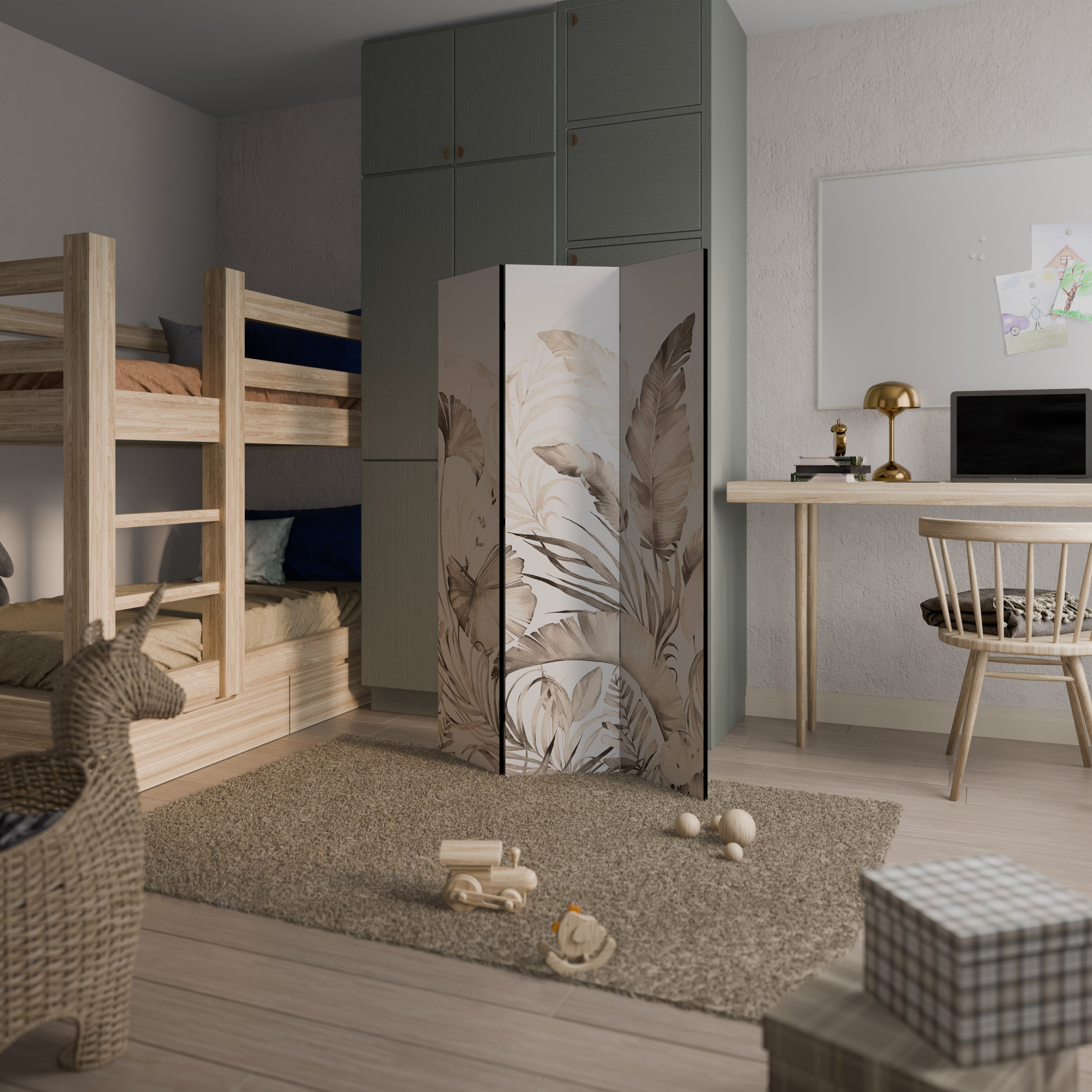 WILD TENDERNESS Dekorativ rumsavdelare – 3 paneler