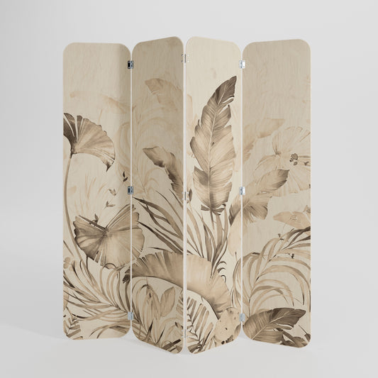 WILD TENDERNESS 4-Panel Plywood Room Divider