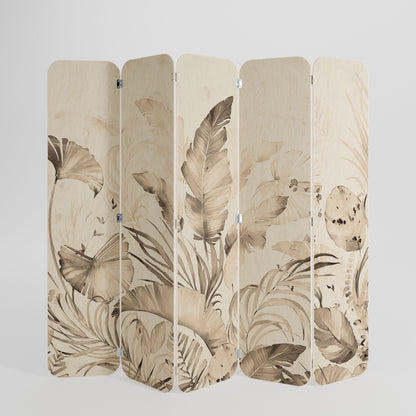 WILD TENDERNESS 5-Panel Plywood Room Divider