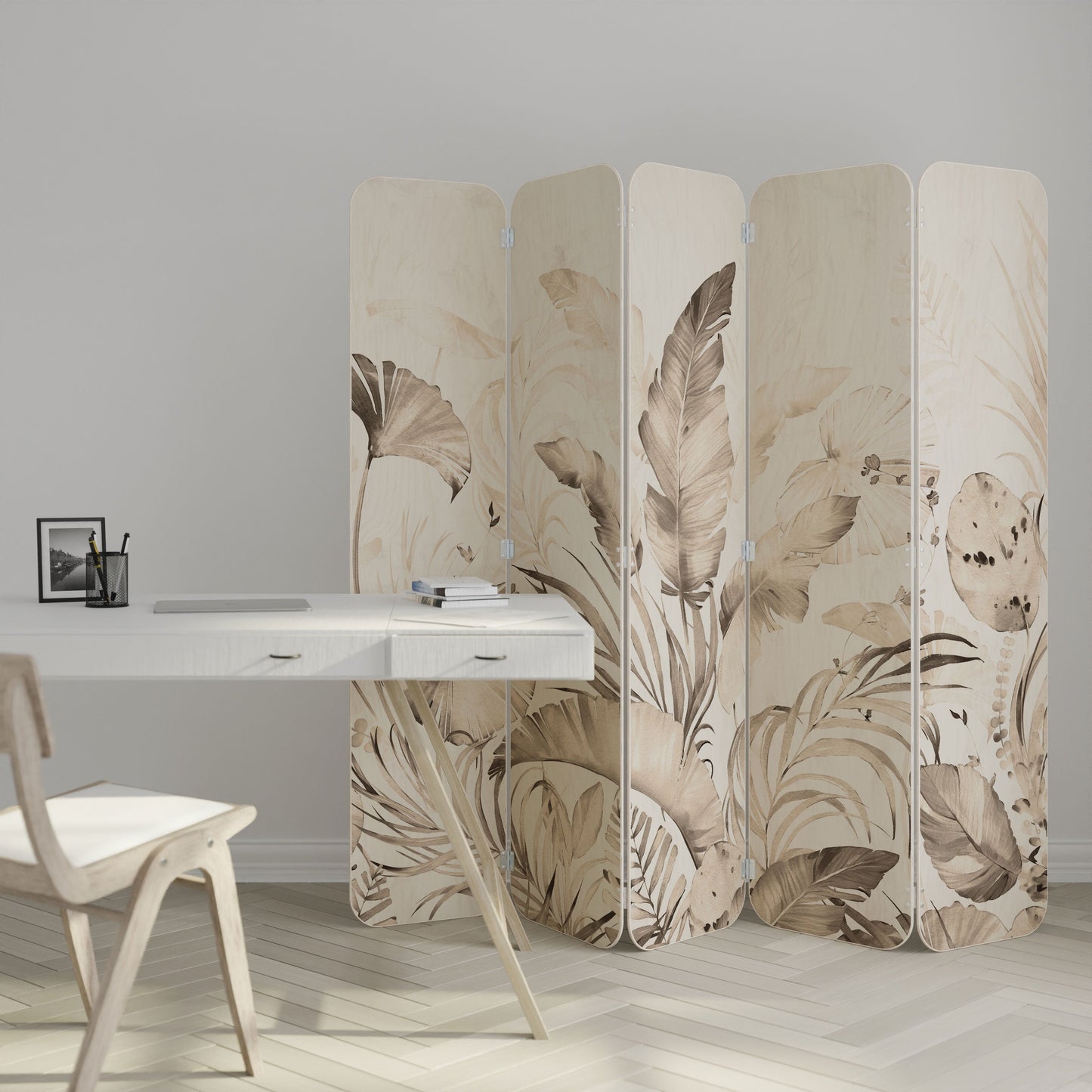 WILD TENDERNESS 5-Panel Plywood Room Divider