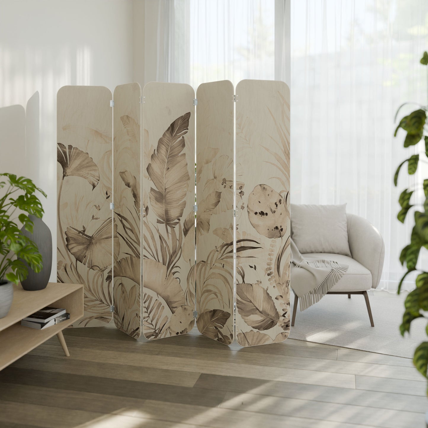 WILD TENDERNESS 5-Panel Plywood Room Divider