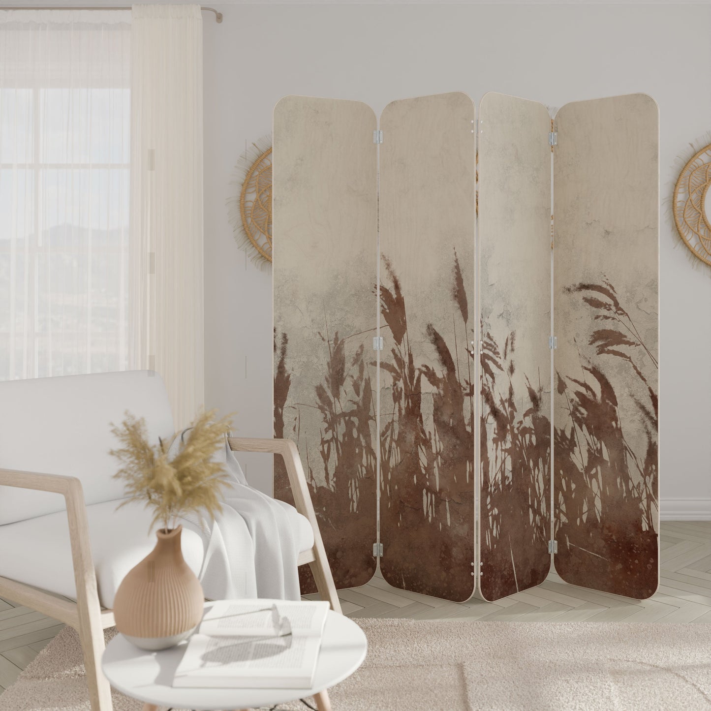 FLAWLESS CAPTURE 4-Panel Plywood Room Divider