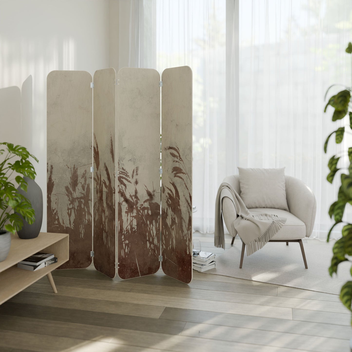 FLAWLESS CAPTURE 4-Panel Plywood Room Divider