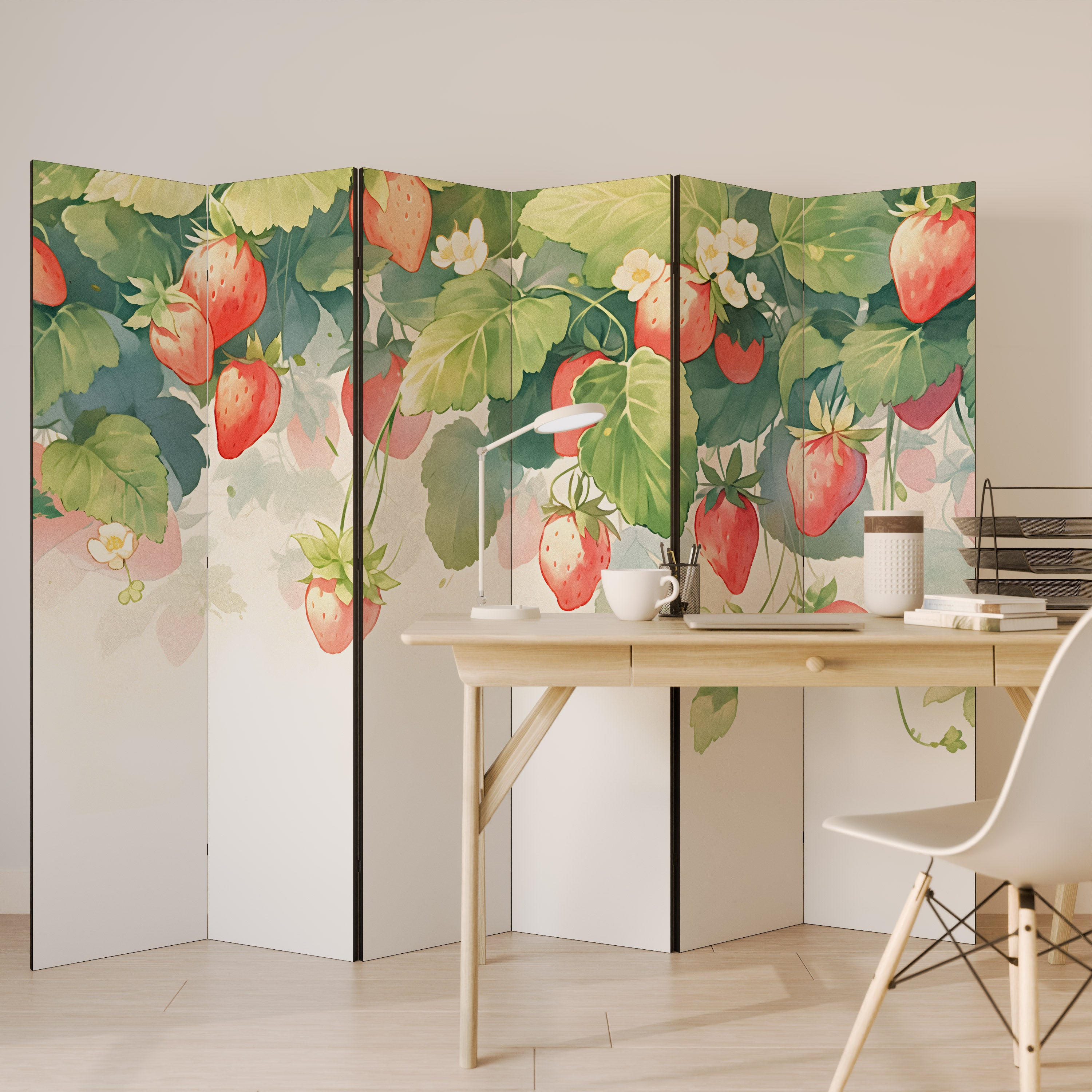 STRAWBERRY DREAMSCAPE 6-Panel Room Divider