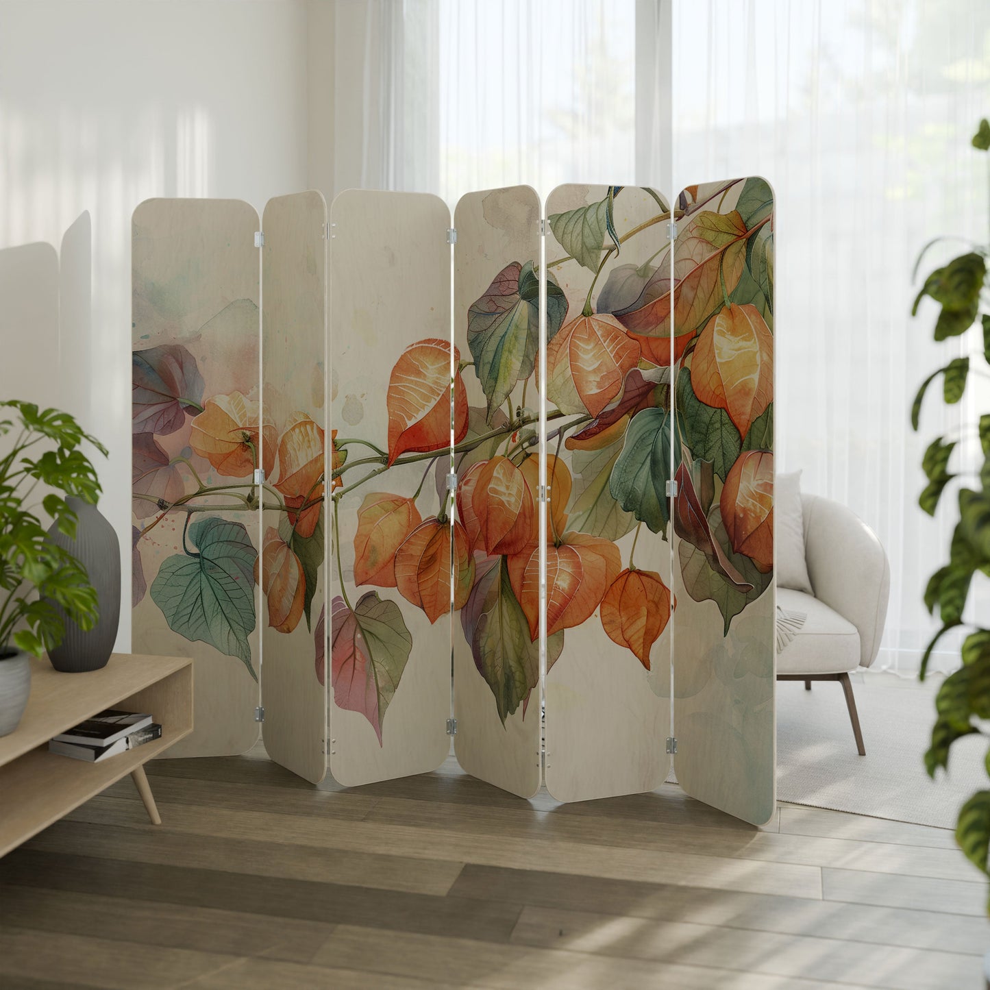 FLEETING DAYS 6-Panel Plywood Room Divider