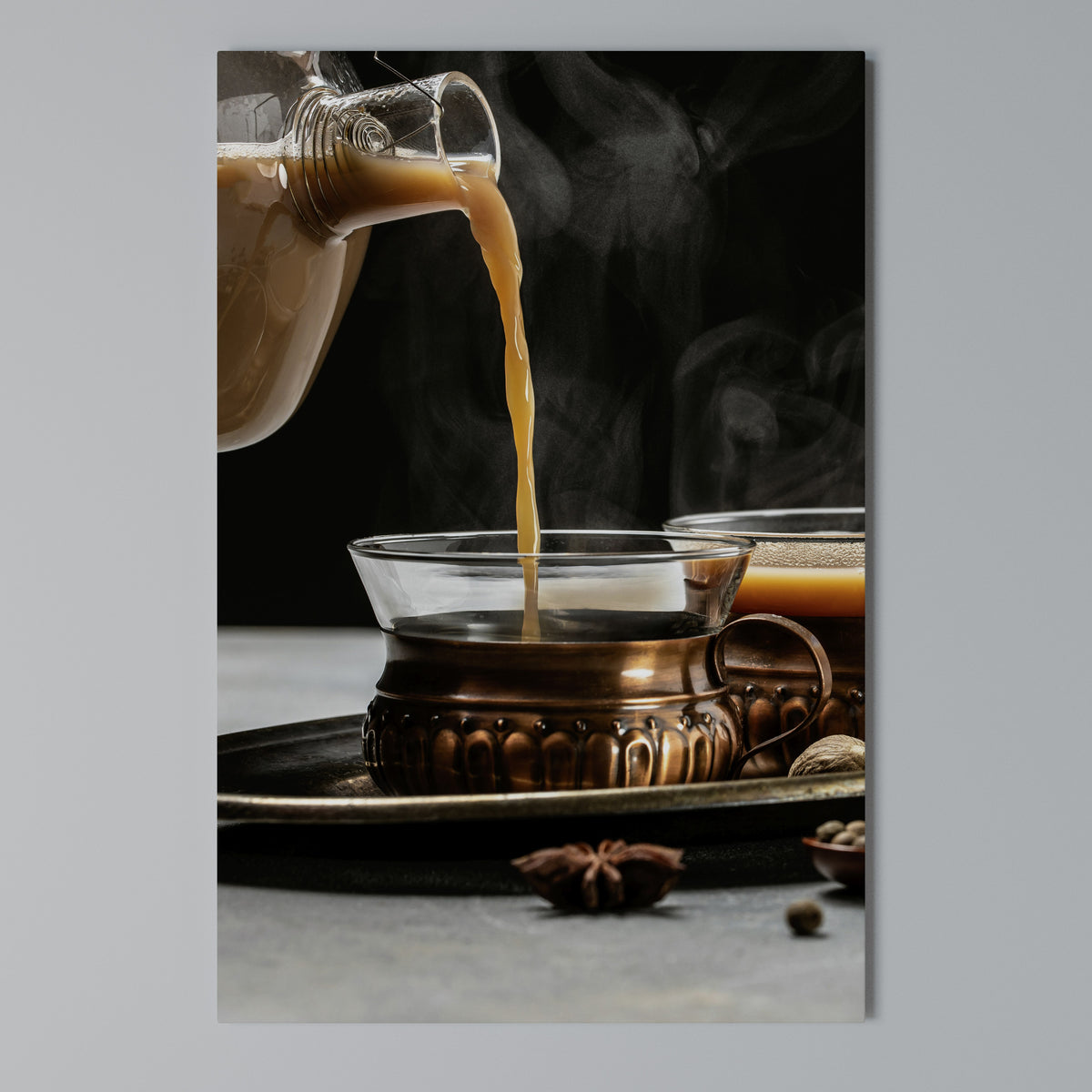 STEAMING SIPS OF SERENITY Stampa su tela verticale