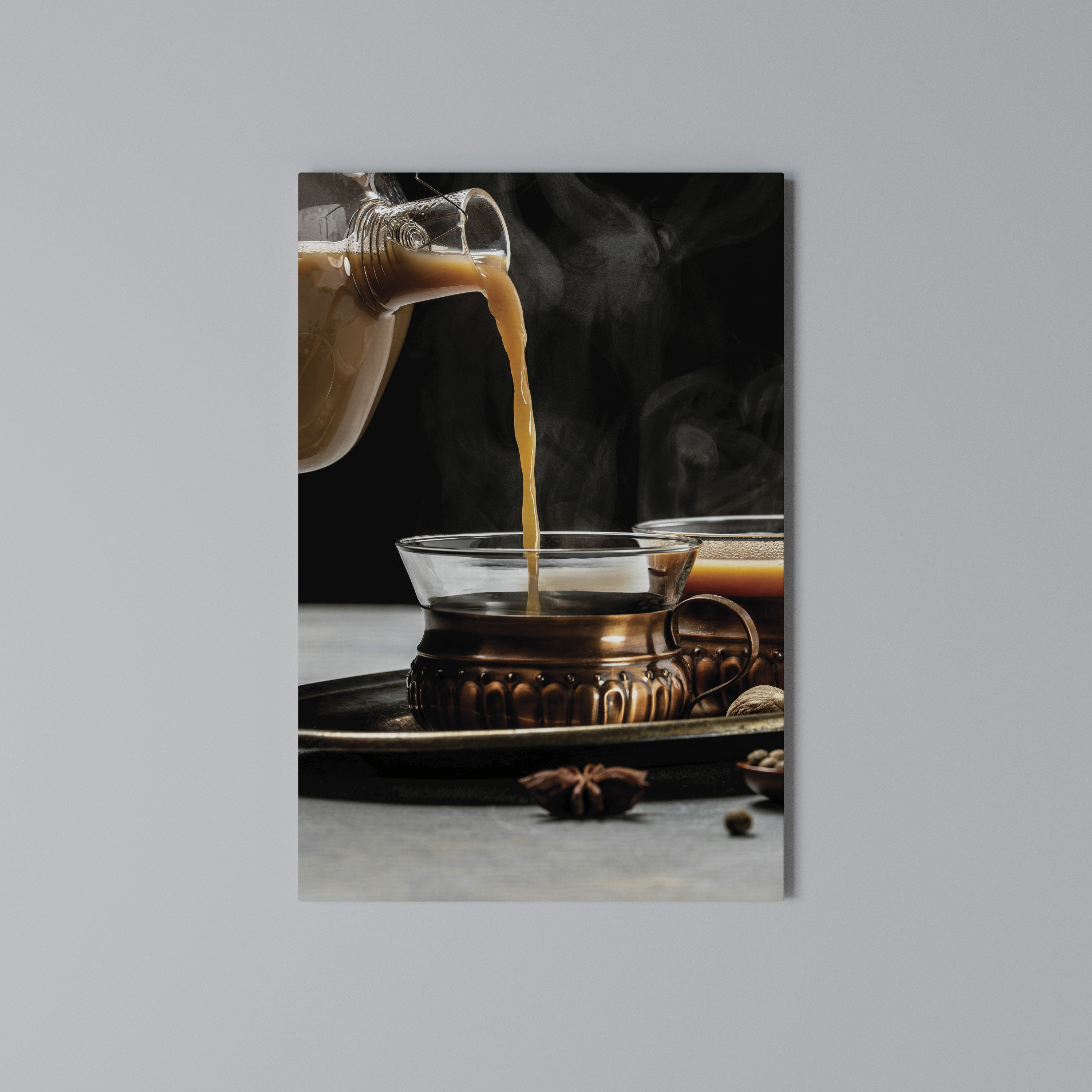 STEAMING SIPS OF SERENITY Cuadro en lienzo vertical