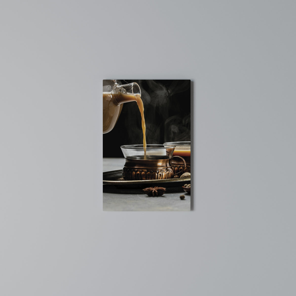 STEAMING SIPS OF SERENITY Stampa su tela verticale