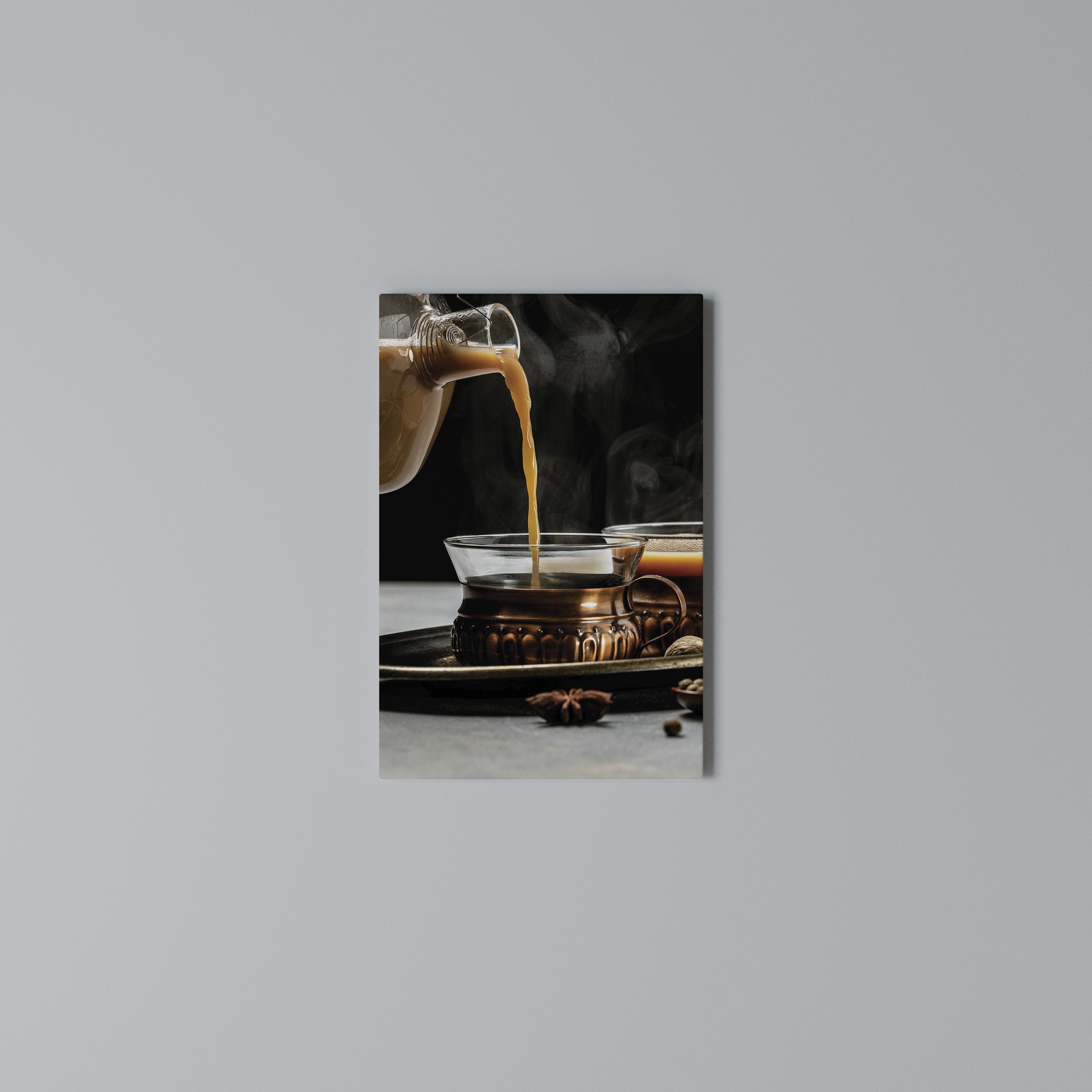 STEAMING SIPS OF SERENITY Cuadro en lienzo vertical