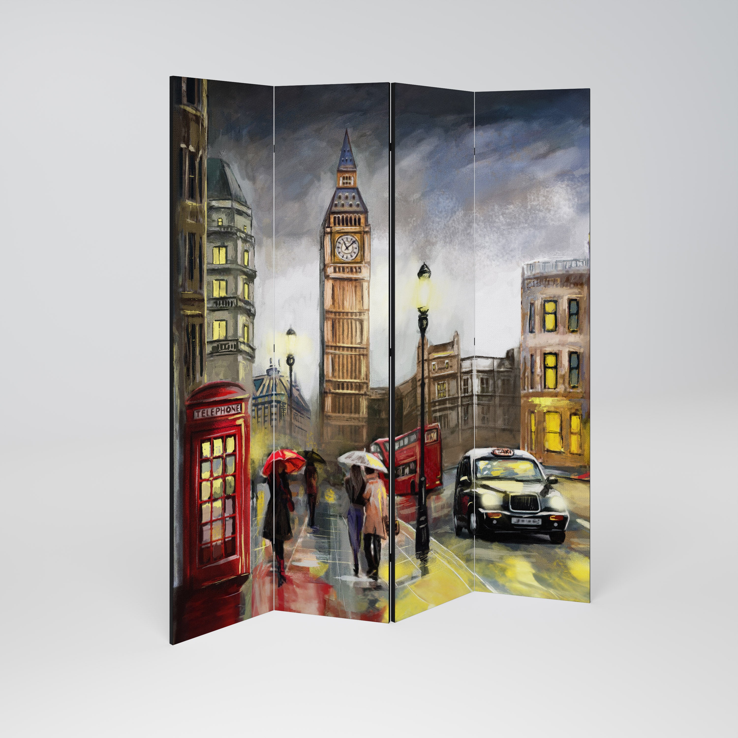 LONDON'S TIMELESS VIBES Παραβάν με 4 πάνελ