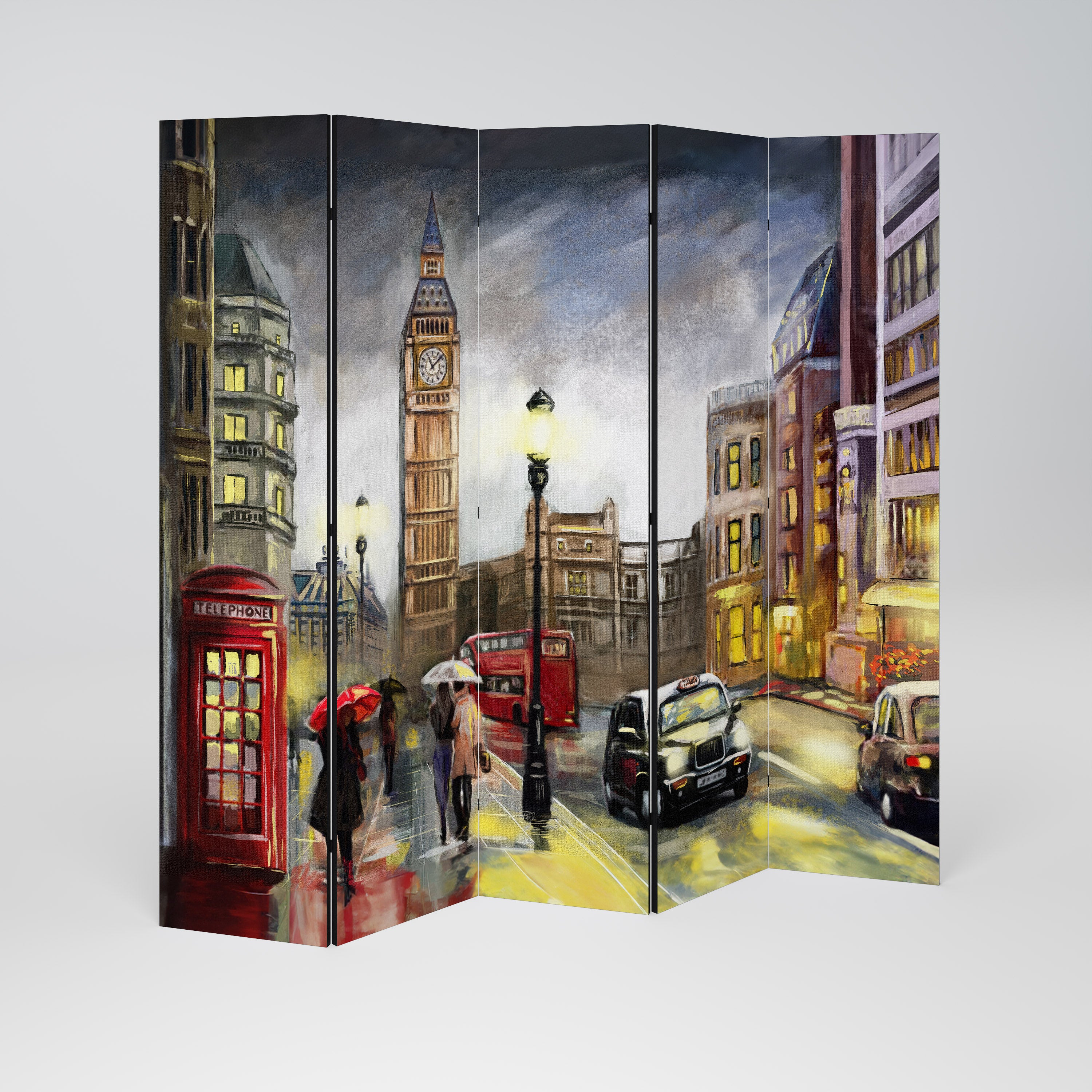 LONDON'S TIMELESS VIBES 5-Panel Room Divider