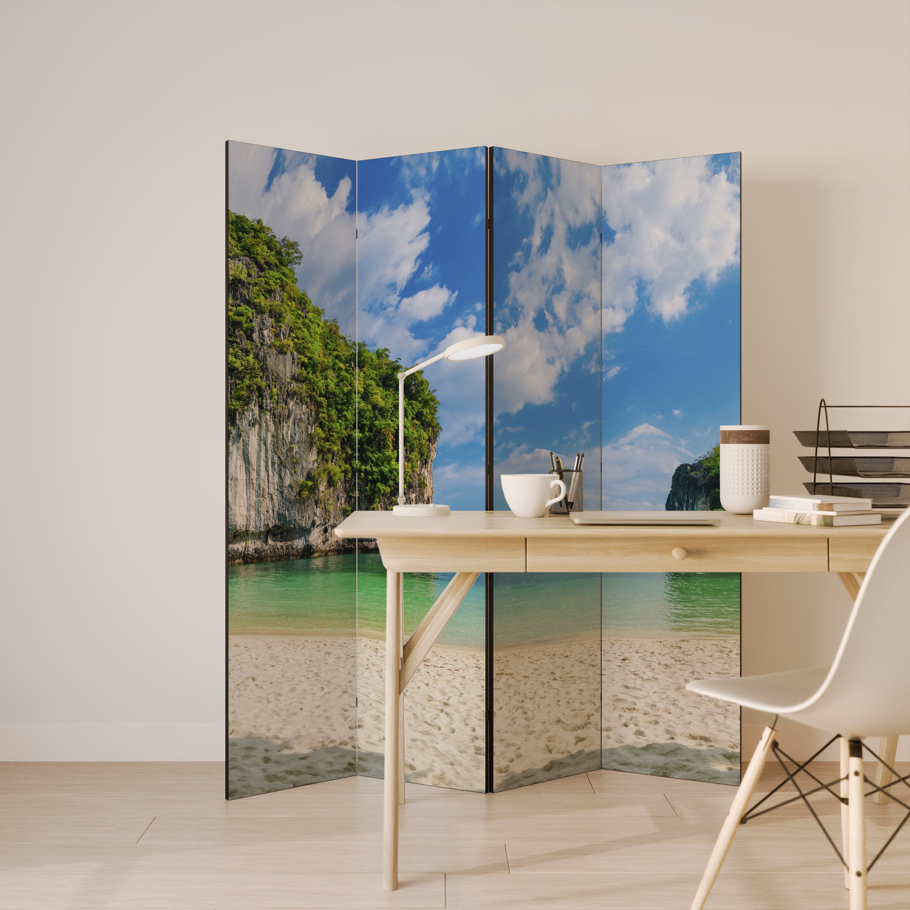 SUN-KISSED HAVEN 4-Panel Room Divider