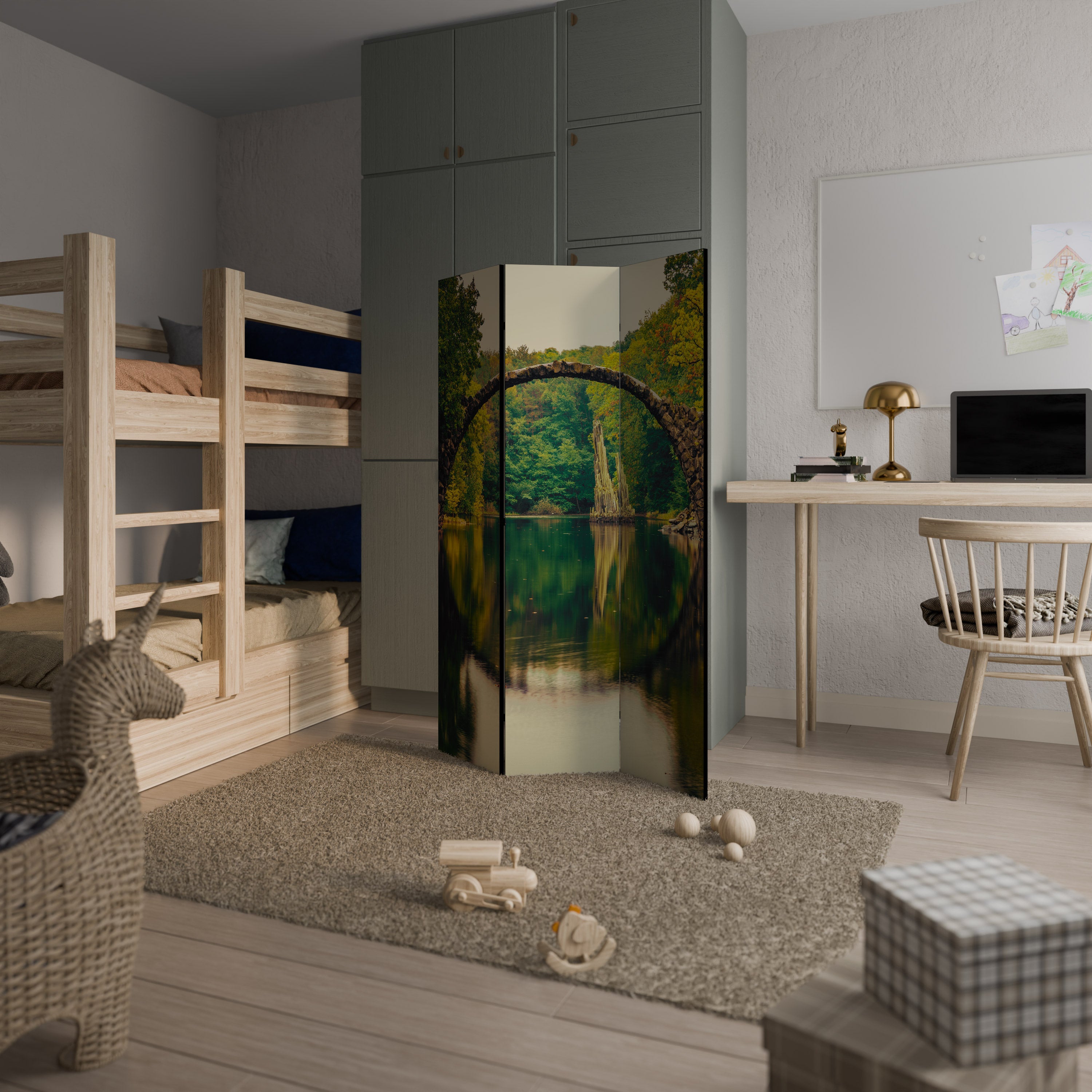 SERENE REFLECTIONS REALM Dekorativ rumsavdelare – 3 paneler