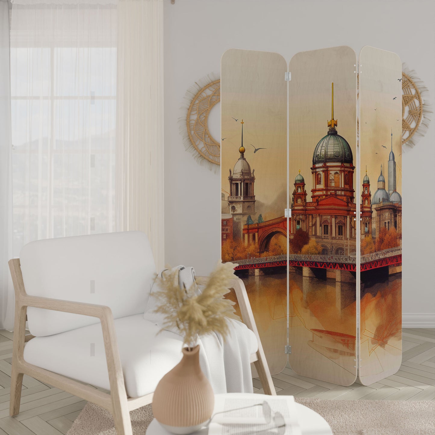 BERLIN SPIRIT 3-Panel Plywood Room Divider