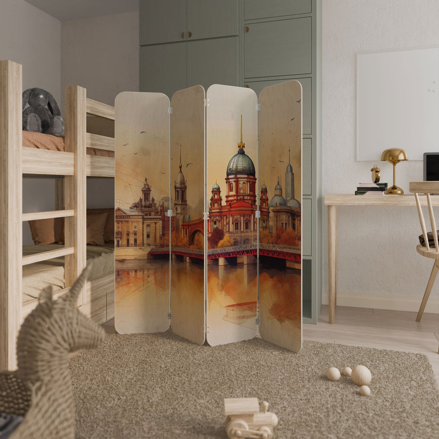 BERLIN SPIRIT 4-Panel Plywood Room Divider