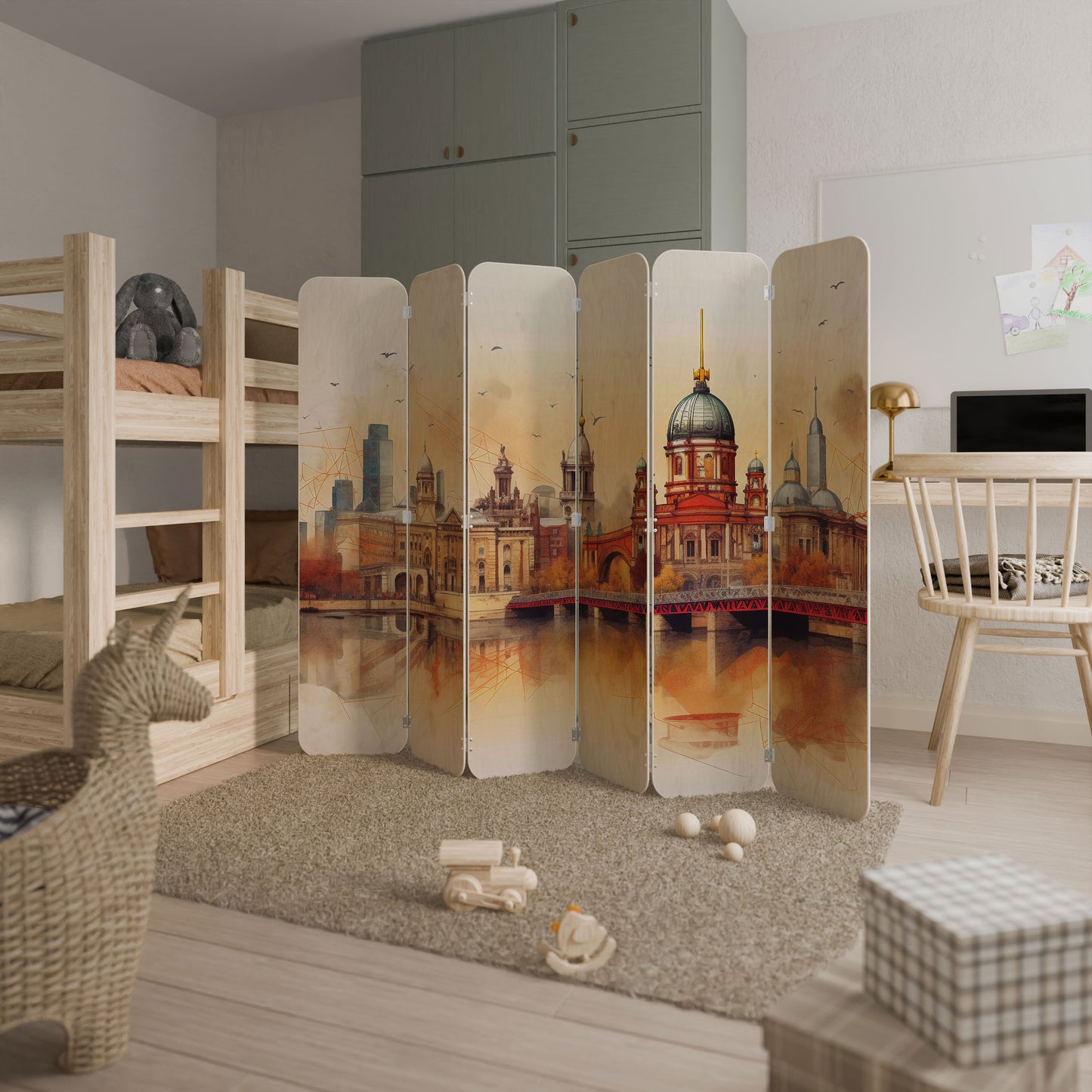 BERLIN SPIRIT 6-Panel Plywood Room Divider