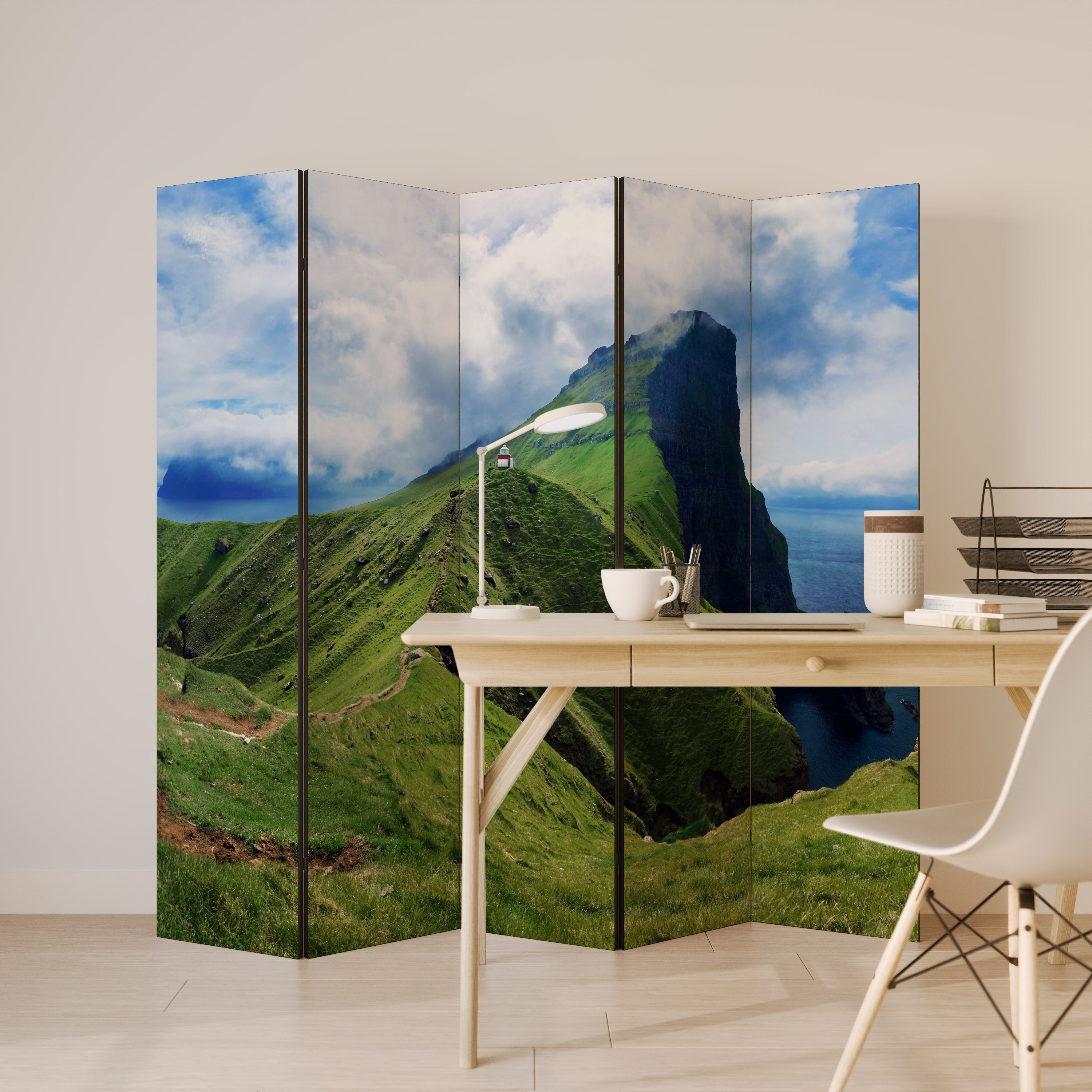 CLIFFS OF TRANQUILITY 5-Panel Room Divider